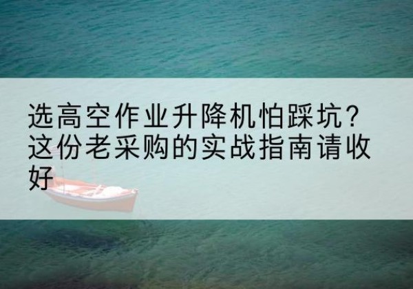 惠城高空作业升降机厂家推荐-选高空作业升降机怕踩坑？这份老采购的实战指南请收好
